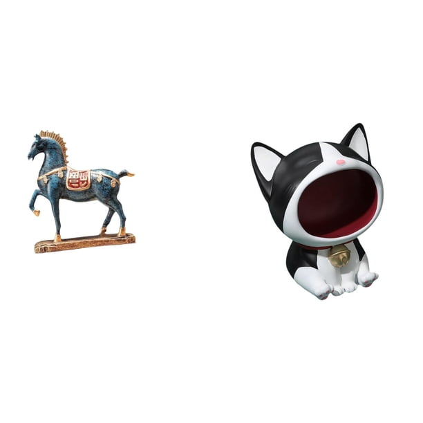 Figura De Caballo De Pie Con Forma De Gato, Adorno Escultural Para Escritorio, Sala De Estar, Estantería, Mesa, Centro De Mesa, Dormitorio, Entrada, Cuenco Para Llaves, Cuenco Para Dulces,