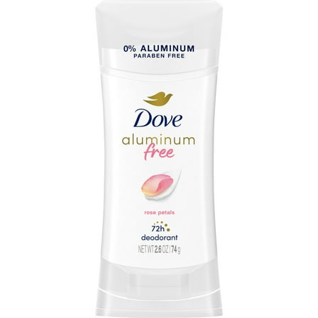 Dove Aluminum Free Deodorant for Women Rose Petals, 2.6 oz