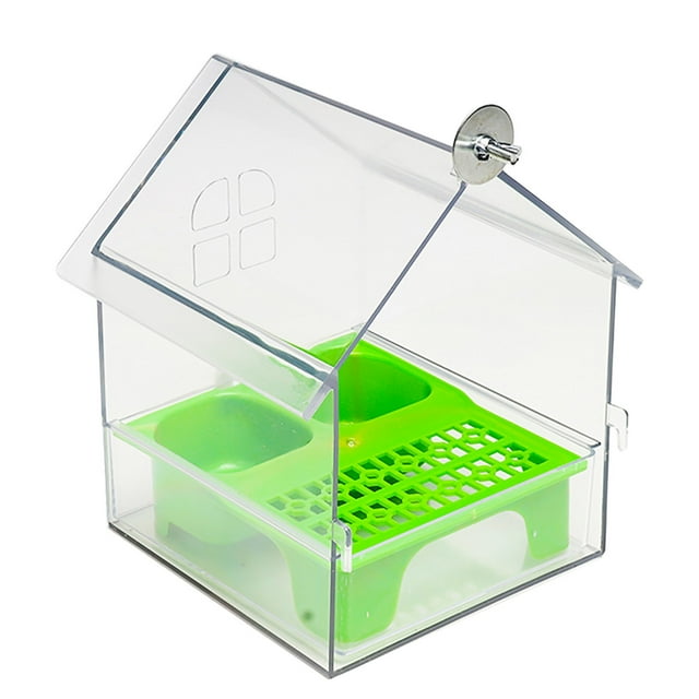 Pull Out External Parrot Feeder Long Lasting Outdoor Use 18.5 X 14.5 X 14 Cm Bird Feeder Decorative Transparent Bird Bath Tub Easy To Fill Clean For And Hummingbi Large Tube Feeder Oil Sunflower