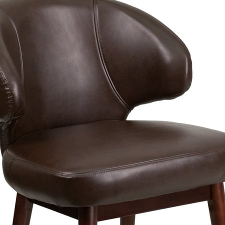 Flash Furniture - Comfort Back  Contemporary Leather/Faux Leather Side Chair - Upholstered - Brown LeatherSoft