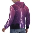 thumbnail image 6 of Lsque Thunderstorm Violet Purple Pattern Casual Men's Hoodie,Hooded Sweatshirt with Kangaroo Pocket,Pullover Hoodie-3X-Large, 6 of 7
