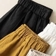 thumbnail image 5 of Women's Shorts Women'S 2025 Summer New Shorts Women'S High Waist Versatile Straight Pants Thin Comfortable Breathable Cotton And Linen Fashionable Casual Pants Shorts,Black Women's Shorts XL, 5 of 5