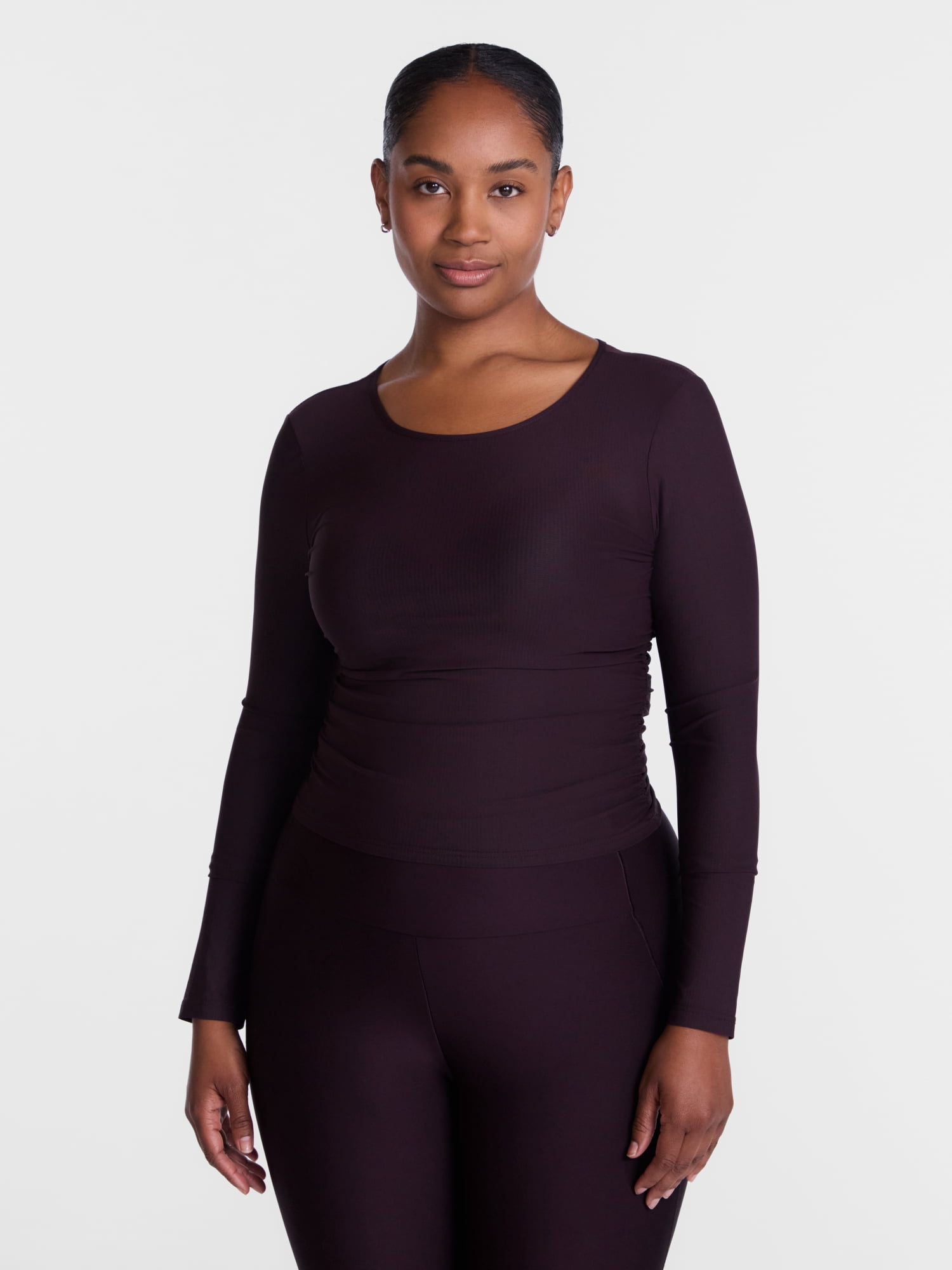 Avia Women’s Side Cinch Ruched Top, Sizes XS-XXXL