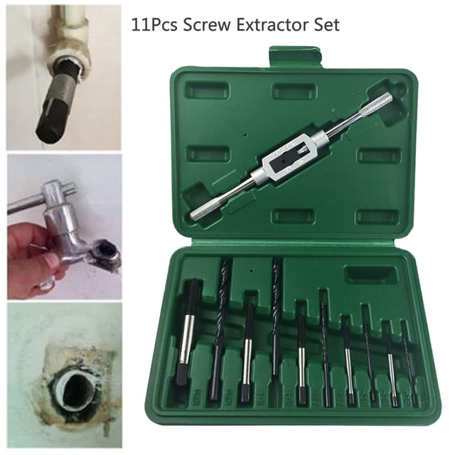 Ensemble d'Extracteurs de Vis 11 Pcs, Guide de Forage pour Outils