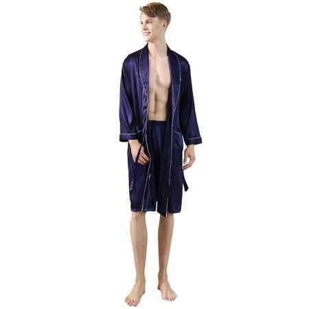 

Classic Short Pure Color Silk Men s Casual Pajamas Loose Homewear