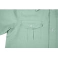 thumbnail image 6 of Bienzoe Boys Button Up Shirt: Short Sleeve Kids Dress Collared Shirts Two Pockets Grassgreen 6, 6 of 10