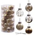 thumbnail image 1 of 30Pcs Shatterproof Clear Plastic Christmas Ball Ornaments Decorative Xmas Balls Baubles Set with Stuffed Delicate Decorations 2.4", 1 of 6