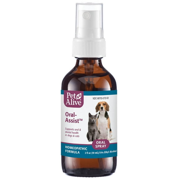 PetAlive Oral-Assist - Natural Homeopathic Formula Supports Oral and Dental Health in Dogs and Cats - Supports Healthy Teeth and Gums in Pets - 59 mL