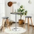 thumbnail image 3 of Gymax 2PCS Round Pub Table Swivel Adjustable Bar Table w/Faux Marble Top Black, 3 of 10