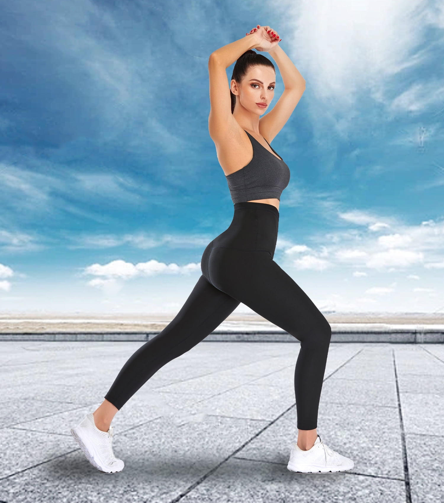 SHAPEVIVA Thermo Sweat Sauna Pants for Women Workout Polymer Sweatsuit High  Waist Trainer Shaper Leggings Compression Thighs 