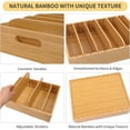 thumbnail image 3 of Bamboo Lid Holder Food Container, Kitchen Organizer with 5 Adjustable Dividers, Cabinet Organizer for Food, Kitchen Gadget, Container Lids (2pcs), 3 of 5