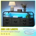 thumbnail image 6 of EnHomee Black Dresser with LED Lights & Charging Station 11 Drawers Fabric Dresser, 6 of 9