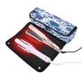thumbnail image 2 of Curling Iron Storage Bag Hair Tools Travel Bag Heat Resistant and Portable Big Dark Blue Flowers, 2 of 8