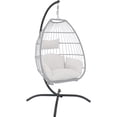 thumbnail image 5 of Sunnydaze X-Base Powder-Coated Steel Hanging Egg Chair Stand with Curved Legs - Gray, 5 of 6