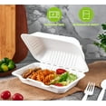 thumbnail image 4 of Clamshell Take Out Food Containers, 9 * 6 inch 75-Pack Disposable To Go Containers, To Go Boxes for Food Salad, 4 of 6