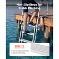 thumbnail image 3 of KFFKFF Flip-Up Dock Ladder, 6-Step, Heavy-Duty Aluminum Alloy Pontoon Boat Swim Ladder, with Non-Slip Wide Steps, 350 lbs Weight Capacity, Pull Rope Assist, 3 of 9