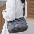 thumbnail image 3 of geerera Multi Functional Large Capacity Shoulder Bag, Fashionable Washed Leather Bag, Soft PU Leather Multi-Pocket Tote Bag, 3 of 6