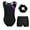 Purple&Black, variant on Kids Girls Sleeveless Gymnastics Leotards Dance Ballet Unitard with Shorts Hair Band Set Yellow&Black 6