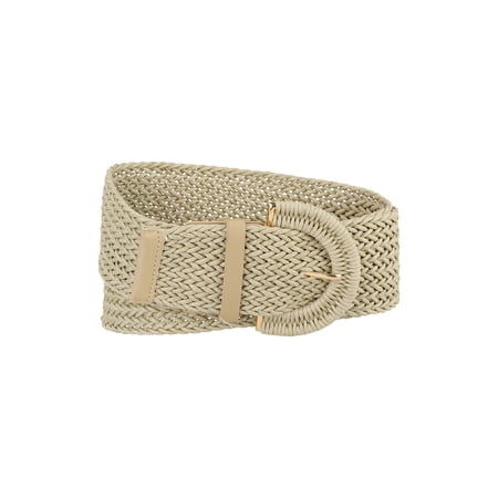 Allegra K Women's Wide Woven Waist Belts Braided Belts for Dress Chunky Buckle