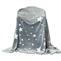 SLYNSHome Fleece Throw Blanket Soft Cozy Plush Blankets with Print Throws Blanket for Couch Sofa Bed Home Decorations - Star
