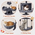 thumbnail image 4 of Yaheetech 76' 'H Multilevel Large Cat Tree Scratching Post Tower with Condos & Basket Dark Gray, 4 of 7