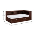 thumbnail image 3 of Lexicon Rowe 5-Shelf Wood Twin Bookcase Corner Bed with Trundle in Dark Cherry, 3 of 4
