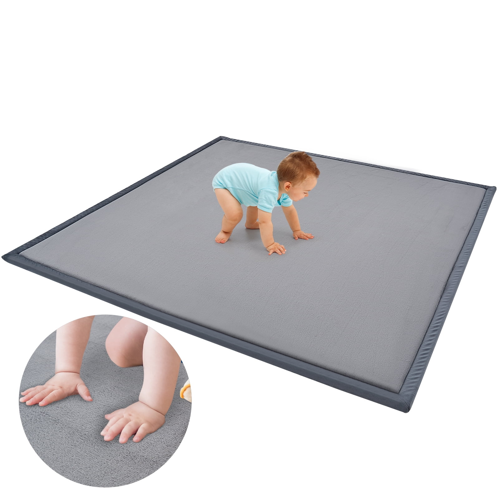 Slsy Baby Play Mat Nursery Rug, 1.4" Thick Memory Foam Soft Padded Carpet with Non-Slip Backing, Crawling Mat Exercise Pads Carpet for Babies, Toddlers, Infants, Kids