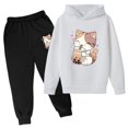 thumbnail image 4 of XEGLSBU Toddler Fall Outfits for Girls Girls Casual Outfits 2 Piece Printed Hoodie with Soft Pants Playful and Bottoms Comfy Daily Wear for Toddler Girls Fall Outfits Size 6-8 White Size 3-4 Years, 4 of 4