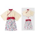 thumbnail image 2 of XXWXYD Kimono-Style Baby Girls Romper, Snap Closure Cotton Jumpsuit with Obi Belt - Toddler Photoshoot Outfit for Spring/Summer, 2 of 4