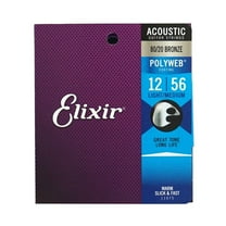 Elixir E11075 80/20 Bronze Acoustic Guitar Strings Polyweb Coating Light Top Medium Bottom