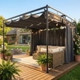 thumbnail image 2 of Outsunny Auvent de Pergola Rétractable 10 Pieds x 10 Pieds, Pergola d'Extérieur avec Rideau, 2 of 10