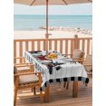 thumbnail image 2 of 60x84 Inch Outdoor Tablecloth with Umbrella Hole Zipper Rectangle Farmhouse Cabin Rectangular Tablecloths Outside Waterproof Country Vintage House Wood Grain Pliad Patio Table Cover for Picnic Party, 2 of 8
