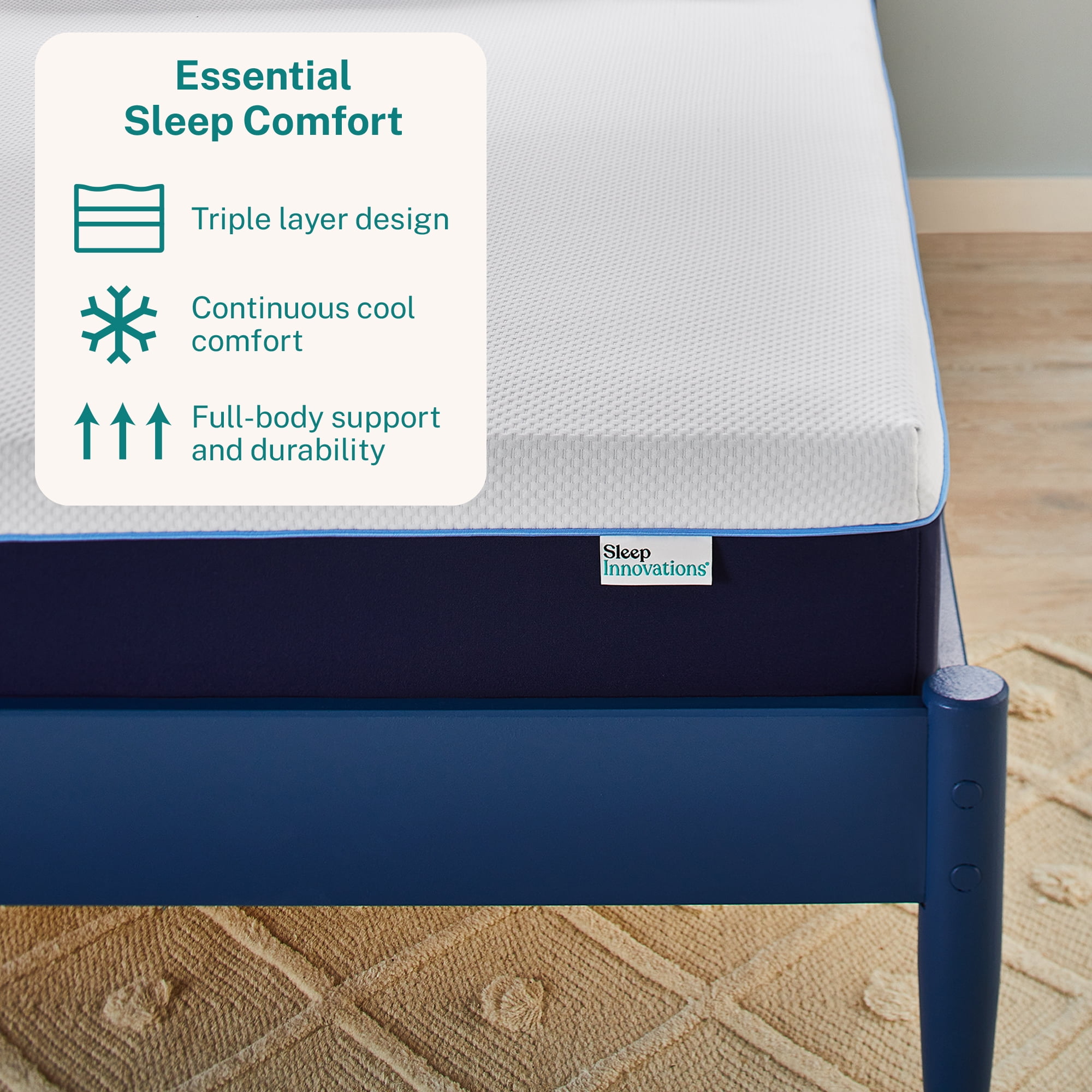 Sleep Innovations Marley Cooling Gel Memory Foam Mattress, 12-Inches, King