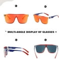 thumbnail image 3 of Oversized Sunglasses, Rimless Mirrored Sun Glasses with Reflective One-Piece Lens, 3 of 6
