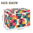 thumbnail image 5 of Yayeee Collapsible Cube Storage Bin with Lid Fabric Closet Decorative Basket with Handles, Retro Geometric, 5 of 7