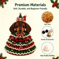 thumbnail image 5 of DIY Dachshund Christmas Tree Crochet Kit, Handmade Ornament Set with Pearl Beads Bell Bow Yarn Hook, Beginner Friendly, Multicolor, 20x20 cm, Cloth, 5 of 9