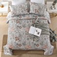 thumbnail image 3 of Juego de edredón WONGS BEDDING Floral King Size de microfibra gris, 3 of 9