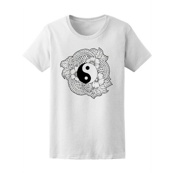 Boho Yin Yang Symbol T-Shirt Women -Image by Shutterstock, Female Large