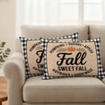 thumbnail image 2 of Fall Orange Pumpkin Outdoor Waterproof Pillow Covers, Thanksgiving Vintage Buffalo Plaid Decorative Rectangle Throw Pillowcase Sofa Cushion Sham for Patio/Couch/Chair, 20"x12" 2 Pack, 2 of 8