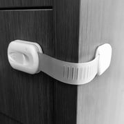 Baby Proofing Cabinet Locks - Childproofing Adjustable Multi Use Straps Latches for Drawers, Fridge, Dishwasher, Toilet Seat, Cupboard, Closet, Oven,Trash Can, Adhesive No Drilling (White)
