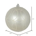 thumbnail image 3 of Vickerman 4.75" White Candy Ornament with Circle Glitter Pattern, 4 per Bag, 3 of 4