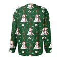 thumbnail image 5 of Women's Fashion Christmas Printed Long Sleeve Knitted Cardigan Button Down Jacket for Holiday Casual Wear and Festive Style,Dark Green,L, 5 of 5