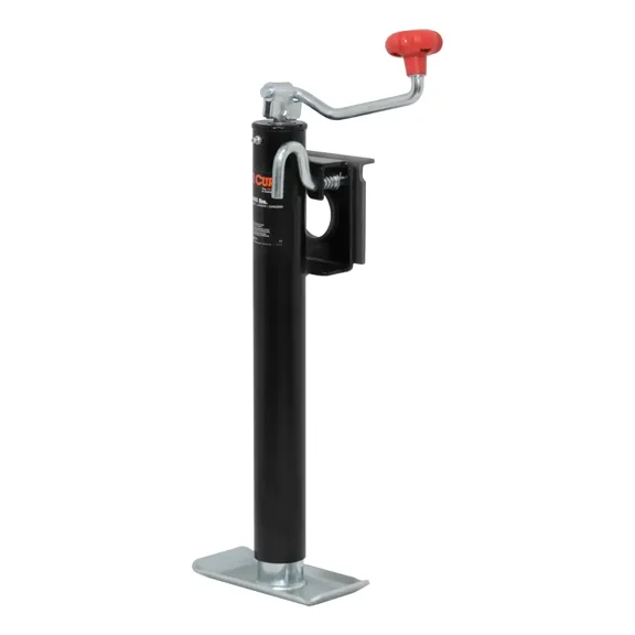 CURT 28304 Weld-On Bracket-Style Swivel Trailer Jack, 2,000 lbs. 15-1/4 Inches Vertical Travel