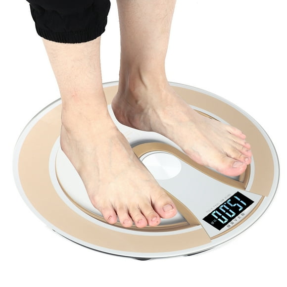 Weight Scale High Scale Body Weight Scale Round Intelligent Electric Digital Weight Body LCD Display Scale High Scale Gold
