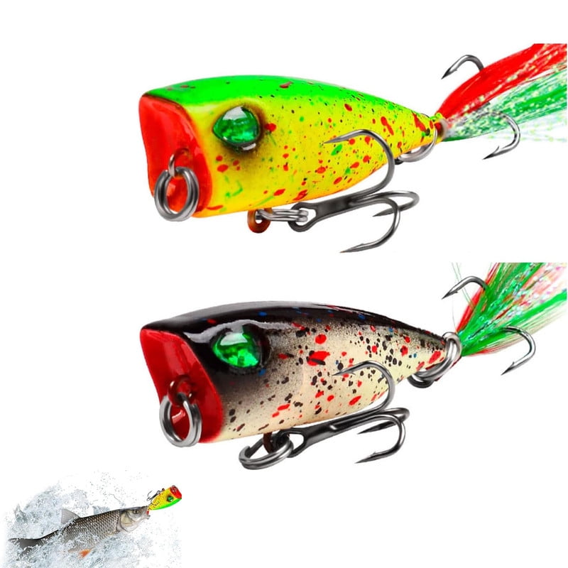 ALOEWXXR 2 Pcs Lifelike Swimbait Fishing Lure Hard Bait with Treble Hooks and Rattle Wobbling Bait for Bass Trout Walleye Freshwater