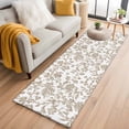 thumbnail image 3 of 2x6 Kitchen Runner Rug, Khaki Flower Non-Skid Rubber Backing Large Rectangle Rugs - Living Room Bedroom Home Office, Vintage Farmhouse Boho Leaf Spring Plant Indoor Floor Mat Carpets Washable Rug, 3 of 9