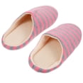 thumbnail image 4 of GOOHOCHY Pantuflas unisex de interior con rayas cálidas, de algodón, para otoño e invierno, para hombre y mujer, talla 38/39 (rosa), 4 of 8