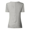 thumbnail image 4 of Fanxing Women's Summer Tops Plus Size Short Sleeve Tees Shirts Lace Puff Sleeve Tshirt Blouse Dressy Casual Slim Blouse V-Neck Shirts Gray,L Female, 4 of 6