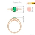thumbnail image 5 of Angara Natural 0.66 Ct. Emerald with Diamond Vintage Inspired Ring in 14K Rose Gold for Women (Ring Size: 11.5), 5 of 10