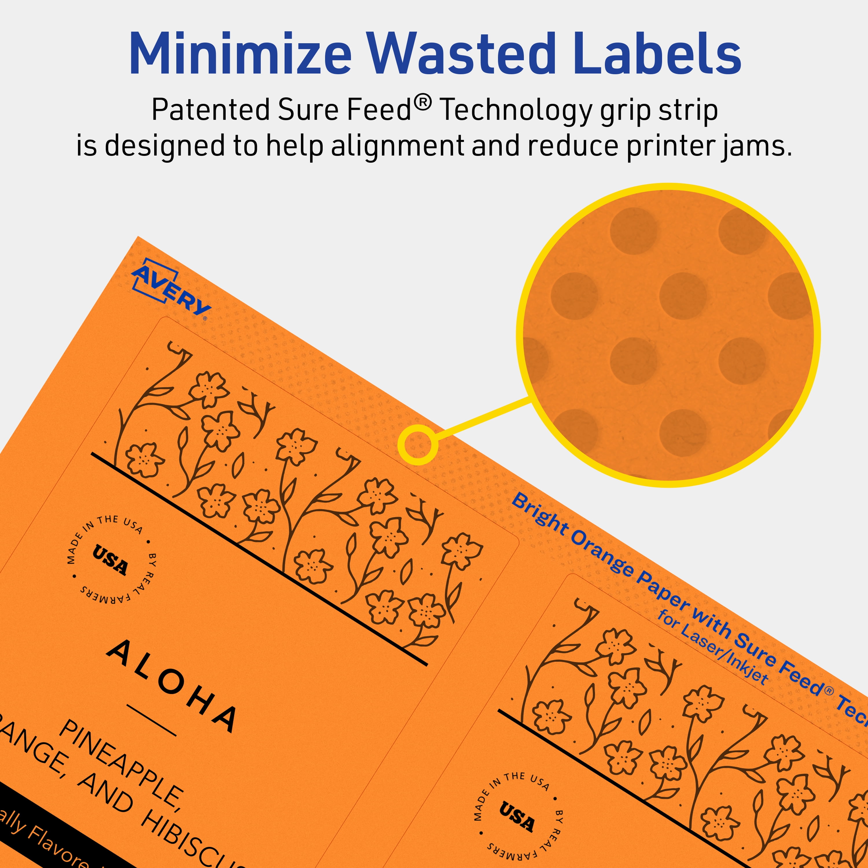 Avery Printable Rectangle Labels, Bright Orange, 5" x 3.5", 160ct